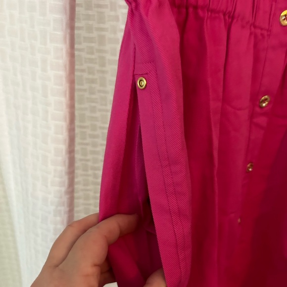 NWT H by Halston Cuff Sleeve Button Dress | Bright Rose XXL - Picture 4 of 7